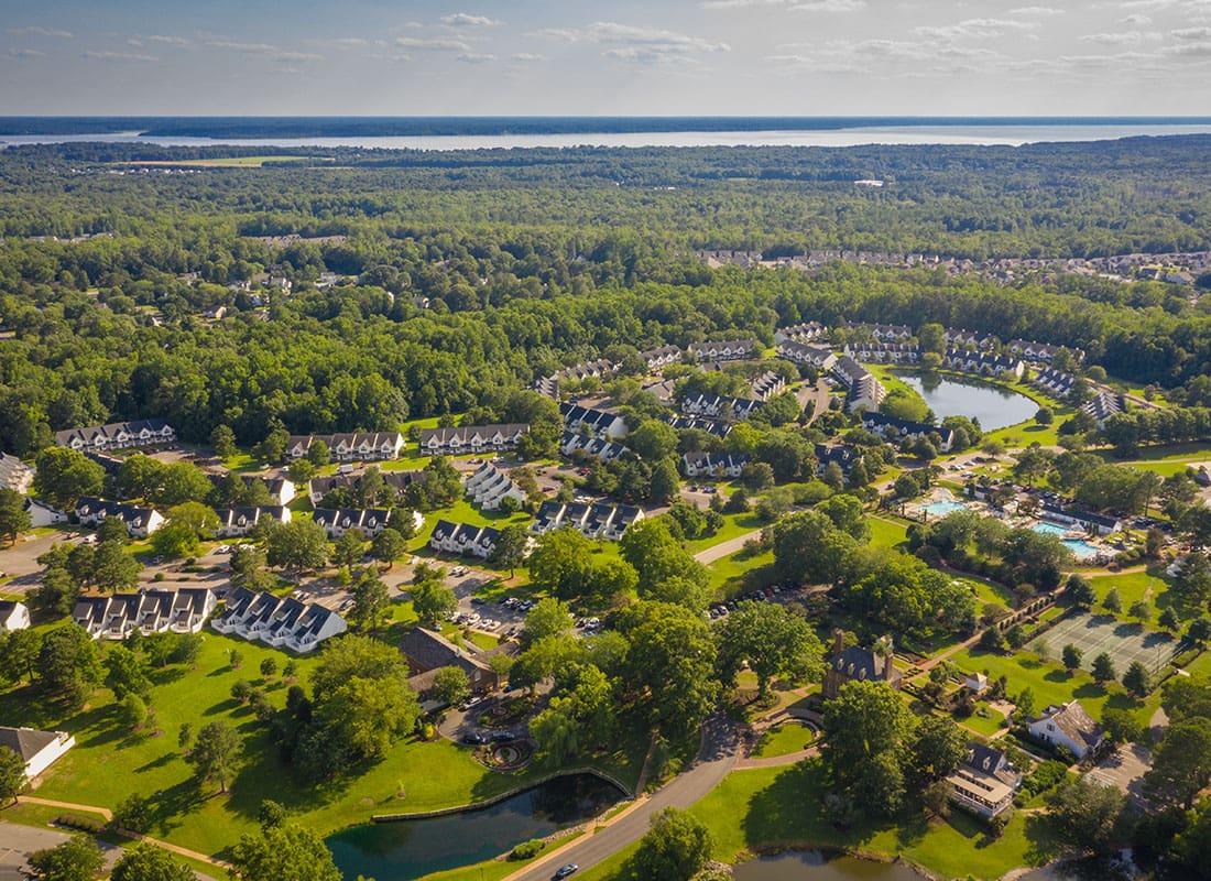 Williamsburg, VA - Aerial View of Williamsburg Virginia